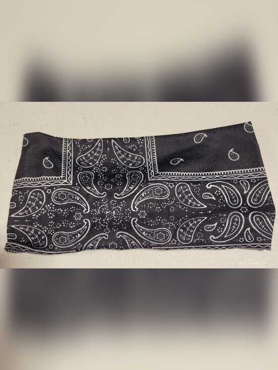 Accessories - Black Paisley Bandana Headband